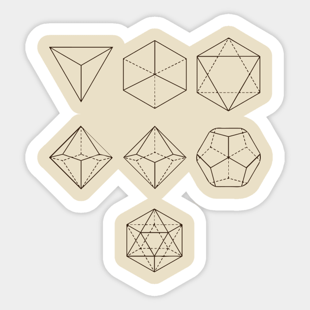 Polyhedral Dice Diagram (Dark) Sticker by Avengedqrow